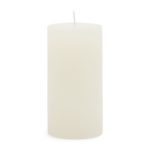 Pillar Candle Rustic white 7x13cm, Stumpenkerze