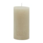 Pillar Candle Rustic flax 7x13cm, Stumpenkerze