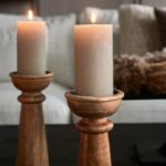 Pillar Candle Rustic flax 7x13cm, Stumpenkerze – Bild 2