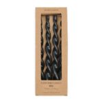Twisted Dinner Candles dark grey glänzend 4 pieces, Stabkerzen – Bild 2