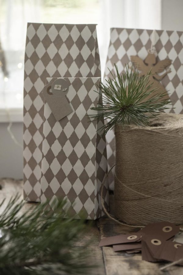 Buntfaltentüte Set 10 Stk. sand Harlekinmuster 28.5 cm – Bild 2