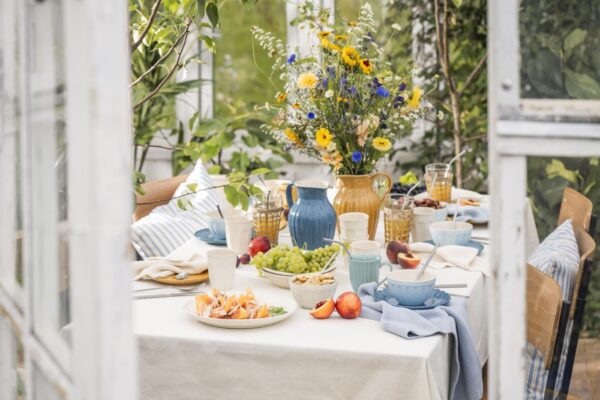 Handtuch Mynte Cornflower nordic sky hellblau gestrickt – Bild 3