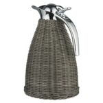 Thermoskanne Polyrattangeflecht grau Edelstahl