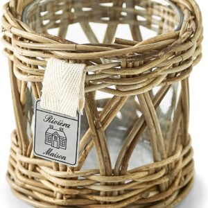 Rustic Rattan Votive, Teelichthalter