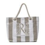 RM Monogram Cotton Bag flax, Strandtasche