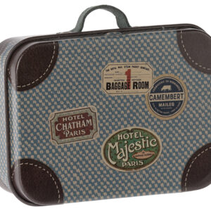 Koffer Mikro blau, Puppenhauszubehör