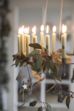Dünne Kerzen Advent 1-24 staubig grün mit schwarzen Zahlen 1.3cm – Bild 6
