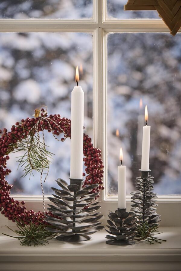 24495_W1400 Kerzenhalter Zapfen fĂŒr 2.2cm Stabkerzen grau â Bild 3