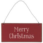 Metallschild Merry Christmas rot 7x15cm