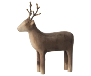 Kerzenhalter aus Holz, kleines Rentier 16.5cm