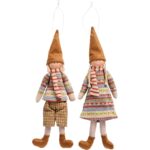 Weihnachtswichtel Pärchen Solveig und Sigurd 32cm, Wichtelmännchen Adventsdeko