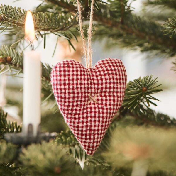 My Nostalgic Christmas 5er Set Stoff Herzen zum aufhängen, Adventsdeko – Bild 2