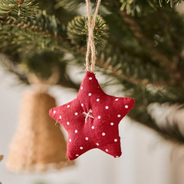 My Nostalgic Christmas 5er Set Stoff Sterne zum aufhängen, Adventsdeko – Bild 2