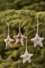 My Nostalgic Christmas 5er Set Stoff Sterne braun zum aufhängen, Adventsdeko – Bild 2