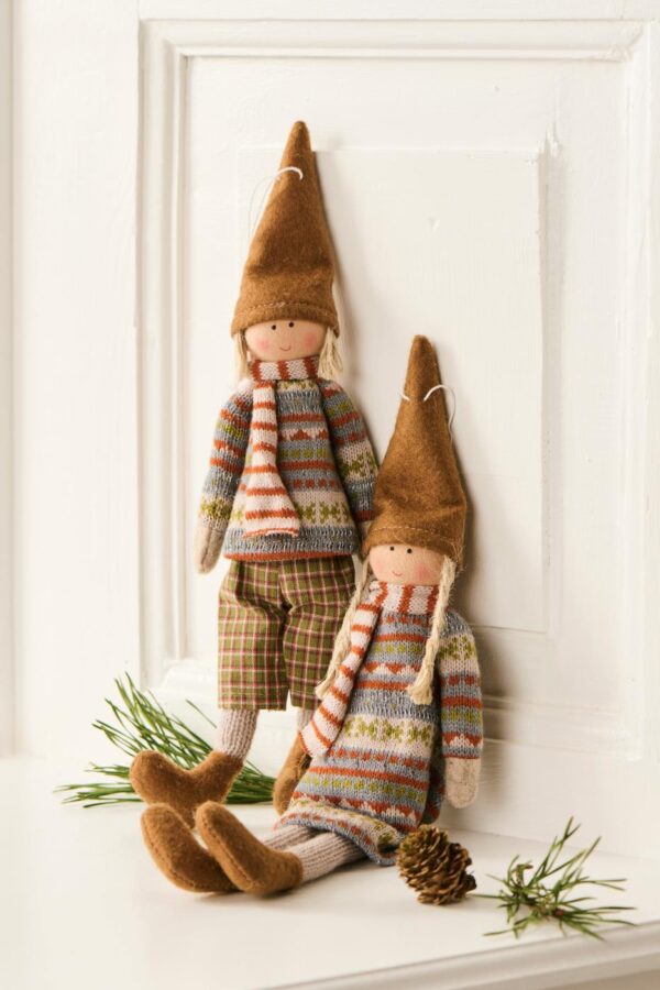 Weihnachtswichtel Pärchen Solveig und Sigurd 32cm, Wichtelmännchen Adventsdeko – Bild 3