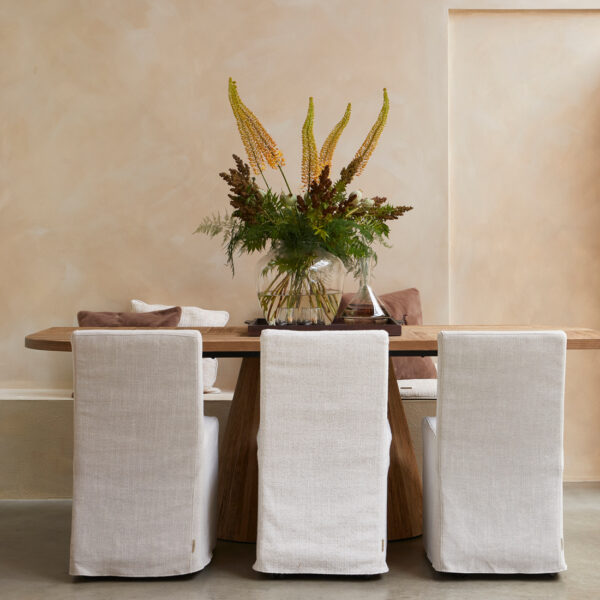 Firenze DC Loose C w Wheels An White, Esszimmerstuhl mit Rollen – Bild 7