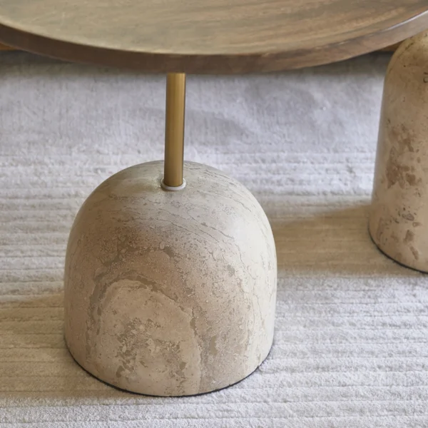 Malibu Coffee Table 55x50cm Mamor Mango, Couchtisch – Bild 5