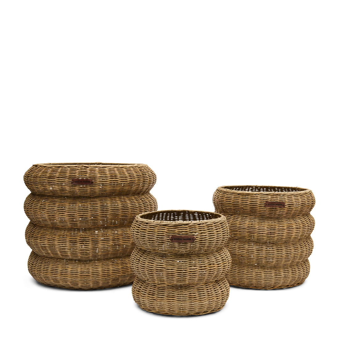 574860 Rustic Rattan Menaggio Basket Set of 3, Set Aufbewahrungskörbe – Bild 1