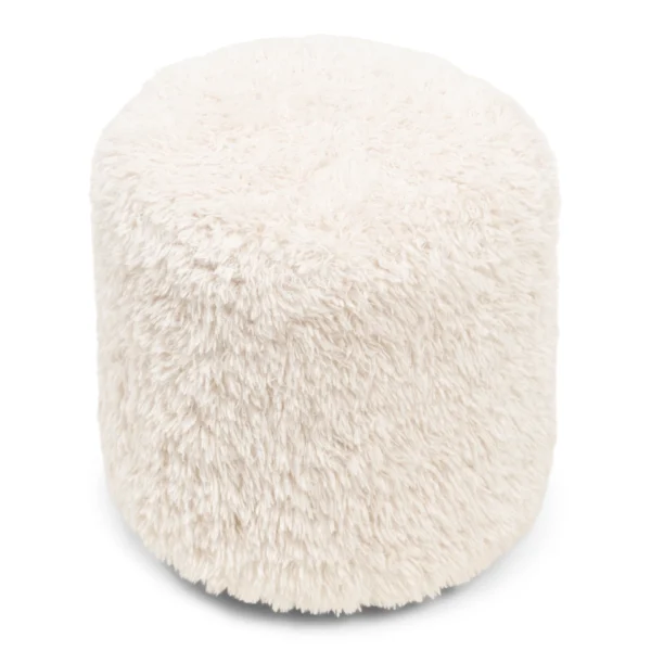 Bowery Footstool Poodle Weave white lion, Fußhocker – Bild 4