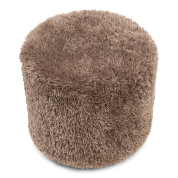 Bowery Footstool Poodle Weave Raccoon taupe, Fußhocker – Bild 7
