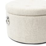 Park Avenue Footstool, Rich Tweed Antique White, Fußhocker mit Fach beige – Bild 4