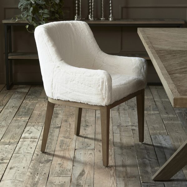 Whistler Dining Armchair, Faux Fur Snow, Esszimmerstuhl – Bild 5