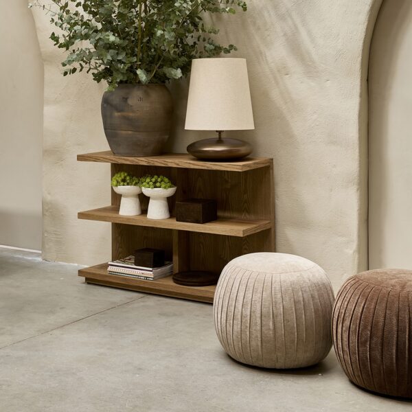 Paris Footstool, Vintage Jaquard Mild Cashmere, Fußhocker beige – Bild 4