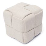 Qbic Stool 40x45, Rich Tweed Antique White, Fußhocker beige – Bild 2