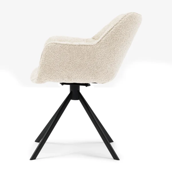 Carnaby Dining Armchair Turning Leg, manhattan weave, ivory white Esszimmerstuhl drehbar – Bild 4