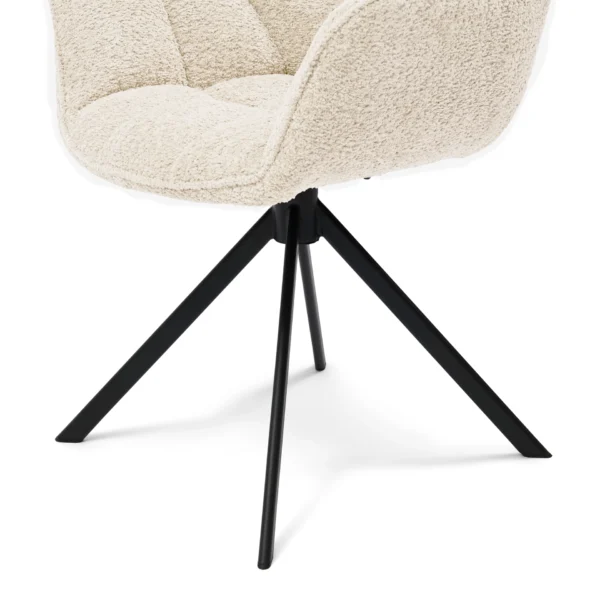 Carnaby Dining Armchair Turning Leg, manhattan weave, ivory white Esszimmerstuhl drehbar – Bild 5