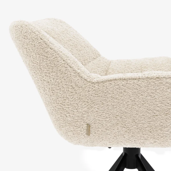 Carnaby Dining Armchair Turning Leg, manhattan weave, ivory white Esszimmerstuhl drehbar – Bild 6