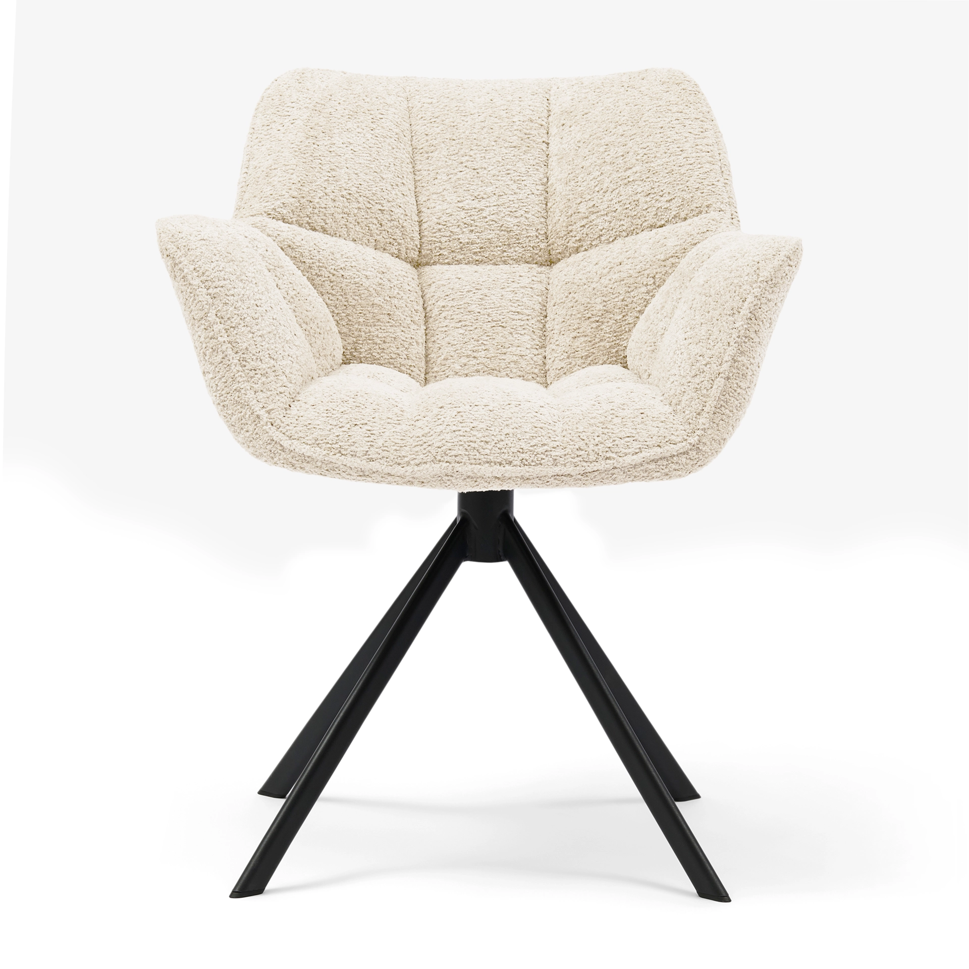 31714005 Carnaby Dining Armchair Turning Leg, manhattan weave, ivory white Esszimmerstuhl drehbar â Bild 1