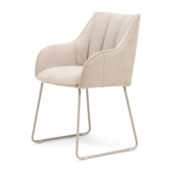 High Line Park Dining Armchair, chenille jacquard, glossy flax, Esszimmerstuhl – Bild 2