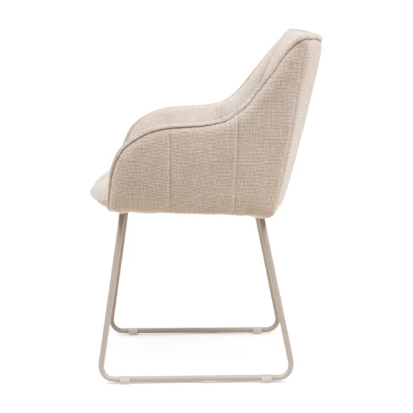 High Line Park Dining Armchair, chenille jacquard, glossy flax, Esszimmerstuhl – Bild 3
