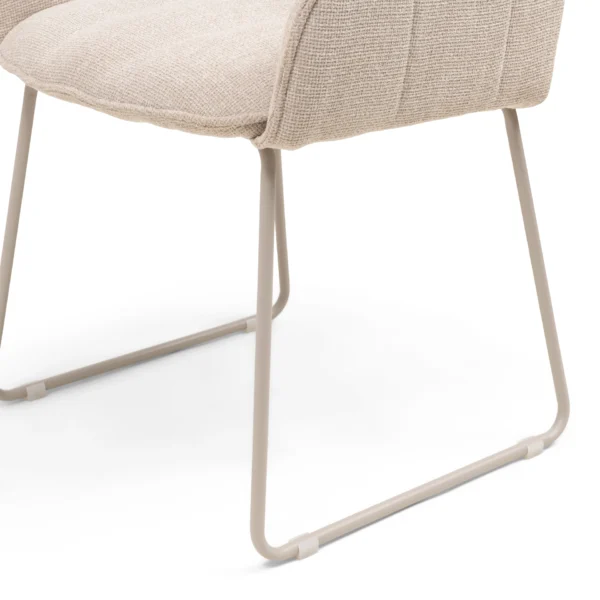 High Line Park Dining Armchair, chenille jacquard, glossy flax, Esszimmerstuhl – Bild 4