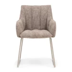 High Line Park Dining Armchair, chenille jacquard, bright taupe, Esszimmerstuhl