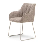High Line Park Dining Armchair, chenille jacquard, bright taupe, Esszimmerstuhl – Bild 2