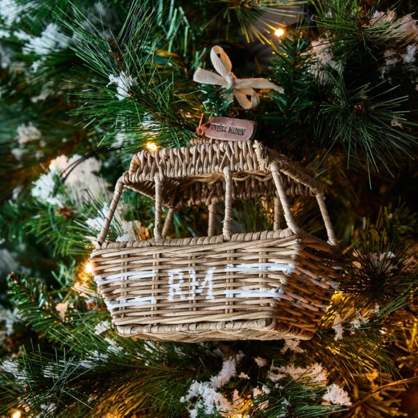 Rustic Rattan Ski Lift Ornament, Weihnachtsbaumschmuck – Bild 2