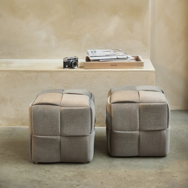Qbic Stool 40x45, Manhattan Weave Soft Walnut, Fußhocker braun – Bild 2