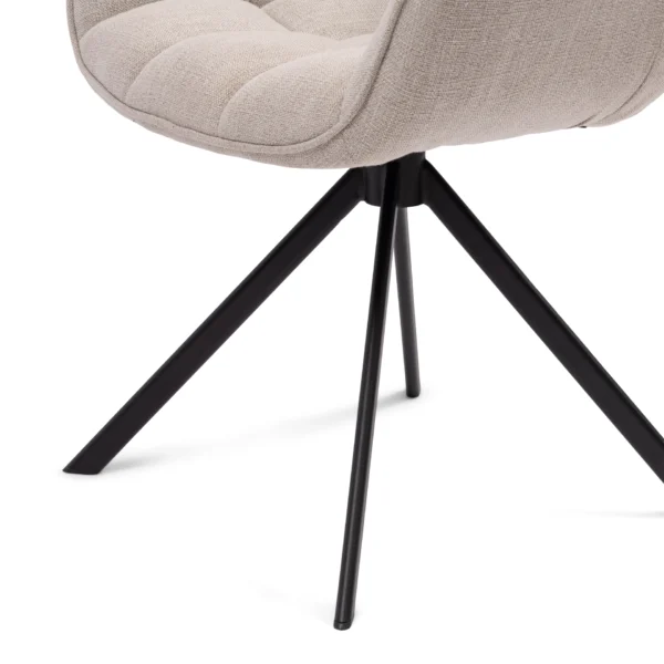 Carnaby Dining Armchair Turning Leg, mouliné linen, fabulous flax Esszimmerstuhl drehbar – Bild 5