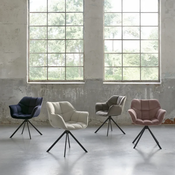 Carnaby Dining Armchair Turning Leg, mouliné linen, fabulous flax Esszimmerstuhl drehbar – Bild 9