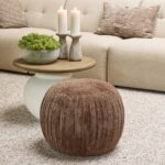 Paris Footstool, Vintage Jaquard Grime Brown, Fußhocker braun – Bild 7