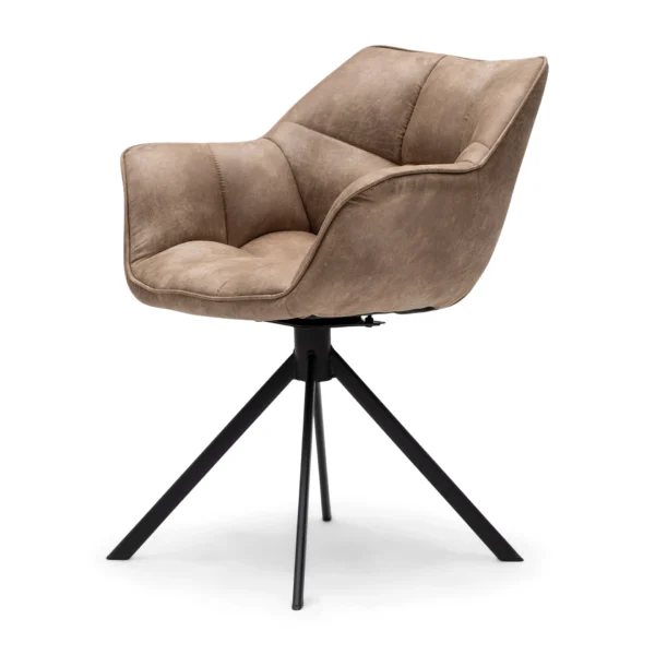 Carnaby Dining Armchair Turning Leg, pellini, camel, Esszimmerstuhl drehbar – Bild 2