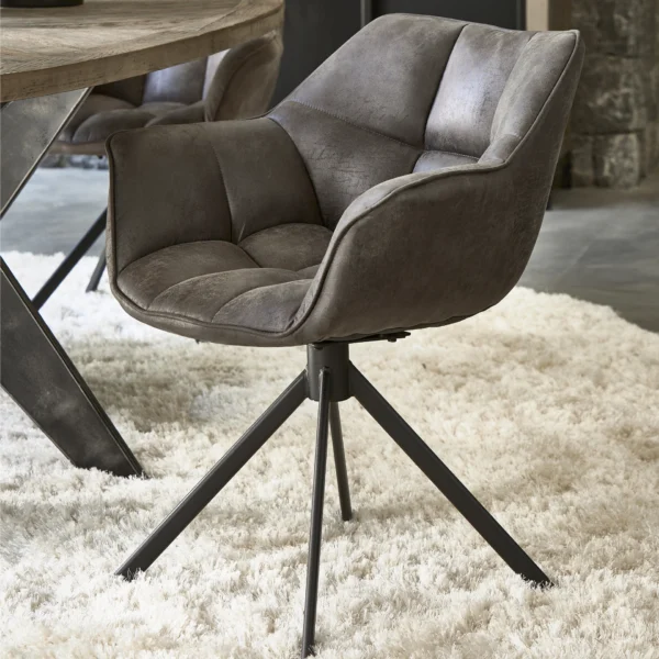 Carnaby Dining Armchair, Turning Leg, Pellini, espresso, Esszimmerstuhl drehbar – Bild 2
