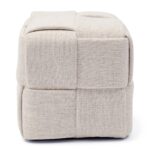 Qbic Stool 40x45, Rich Tweed Antique White, Fußhocker beige