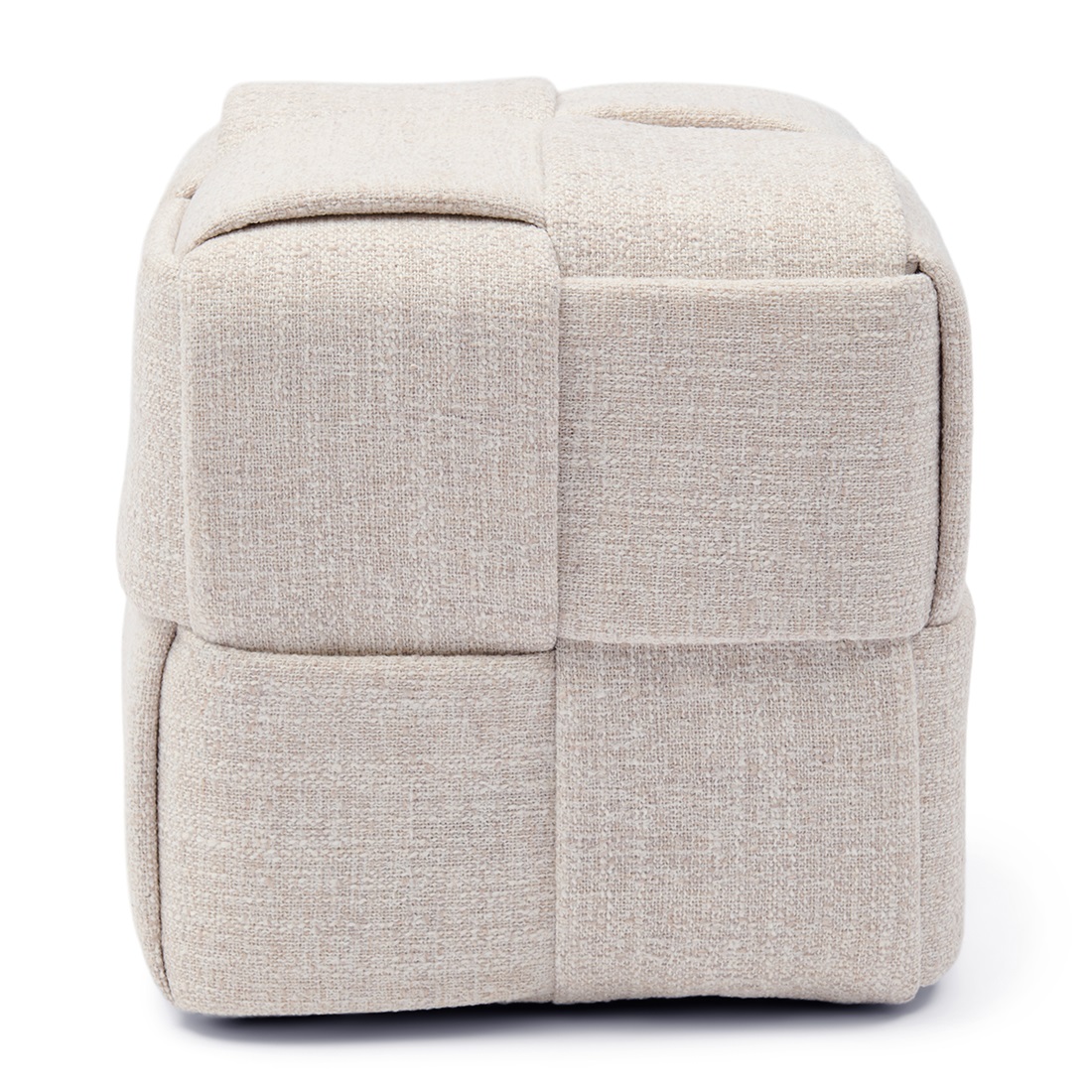 8369F8FFB3A496CEC4B0BAF79636F05FA2BF80F8 Qbic Stool 40x45, Rich Tweed Antique White, Fußhocker beige – Bild 1