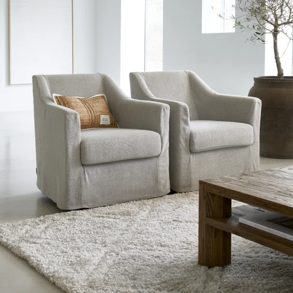 Huntington Swivel Armchair, Loose Cover Fabulous Flax, Sessel – Bild 2