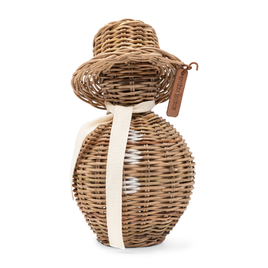 9090575_riviera-maison-rustic-rattan-snowman Rustic Rattan Snowmann, Weihnachtsfigur Schneemann – Bild 1