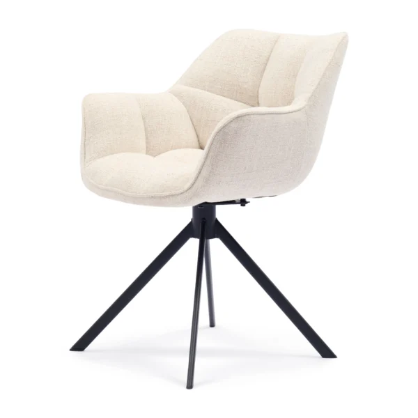 Carnaby Dining Armchair Turning Leg, rich tweed, antique white Esszimmerstuhl drehbar – Bild 2