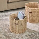 Rustic Rattan Blossom Basket Set of 2, Set Aufbewahrungskörbe – Bild 3